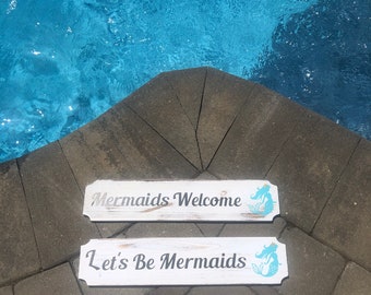 Mermaid vibes sign| Mermaids welcome sign | Let’s Be Mermaids sign | Beach house |Home decor gift | bridesmaid gift| Christmas|  Birthday