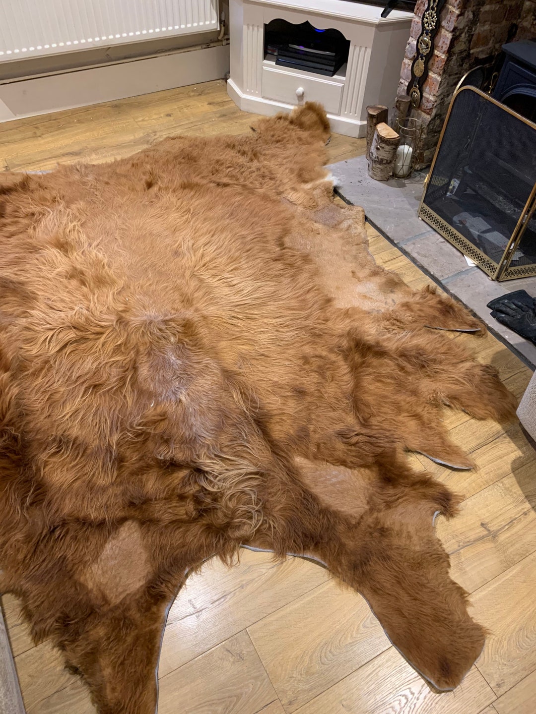 Genuine Highland Cow Hide Natural Flooring Rug Leather Etsy