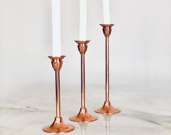 Triple Candle Holder, Copper Candle Holder, Handmade, Christmas Gift, Gift