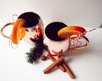 Copper Moscow Mule Mugs: Handmade Turkish Style - Tin Lined Set