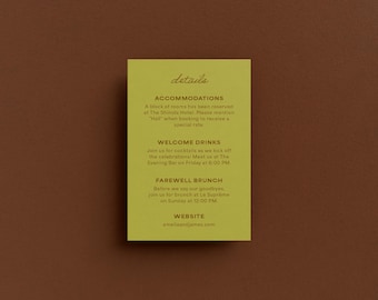 Wedding Details Card – Neutral Semi-Custom Insert for Invitations