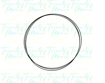 Circle Border Black and White Print or Cut Basic JPEG/SVG/PNG for Cricut or Silhouette *Digital File Only*