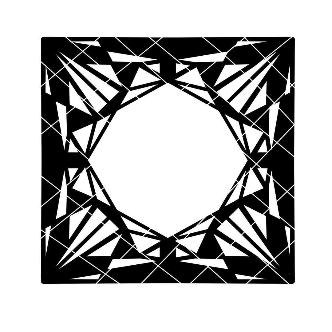 Geometric Border Black and White Square Print or Cut File JPEG/SVG/PNG ...