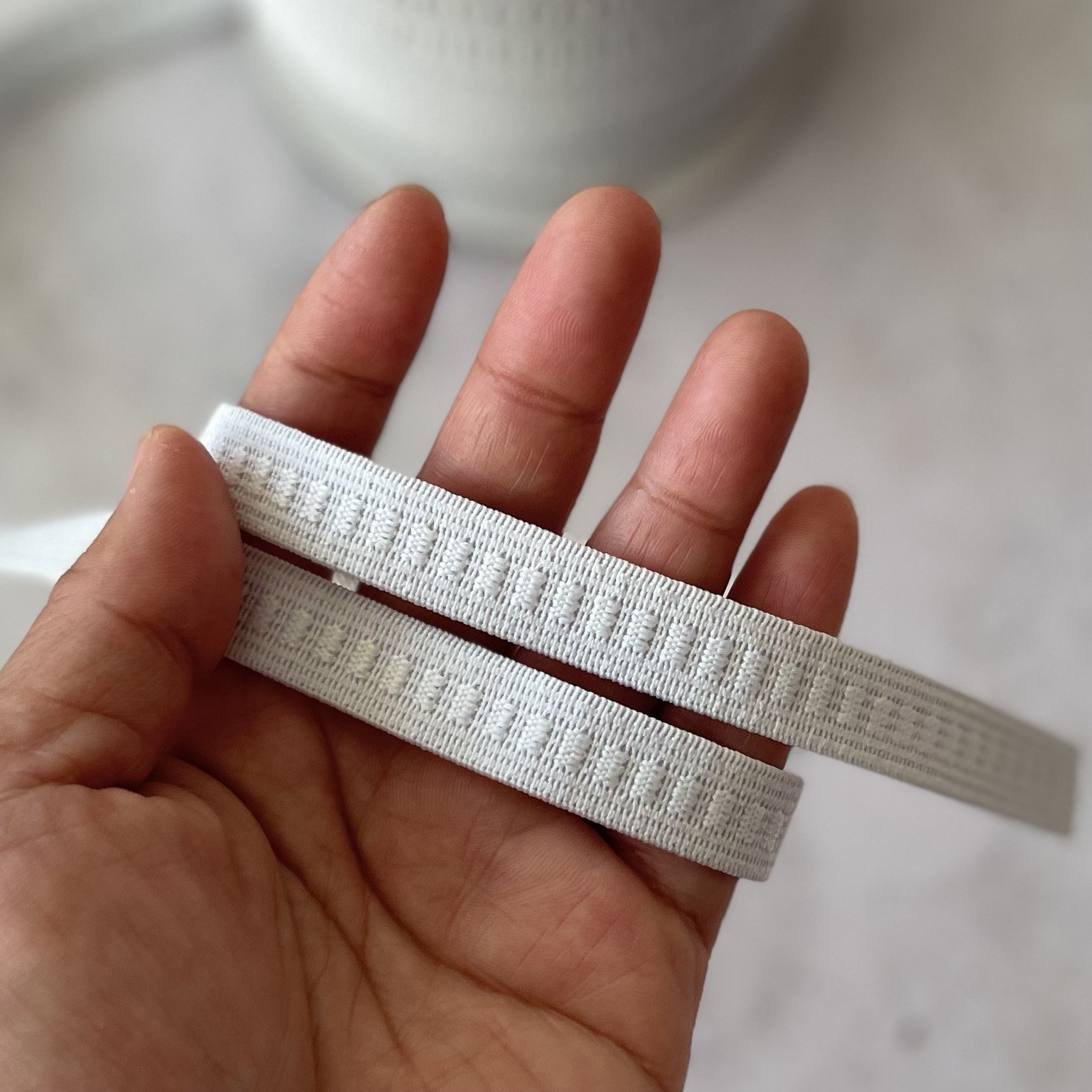 Elastic Ribbon, Color, Woven Color White Silver, Width 50 Mm 