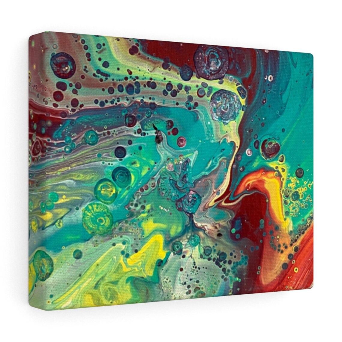 Green red wall art canvas painting abstract collage will be a Etsy