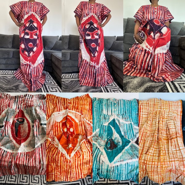 Robe légère, robe intérieur, robe maison, robe africaine, boubou batik