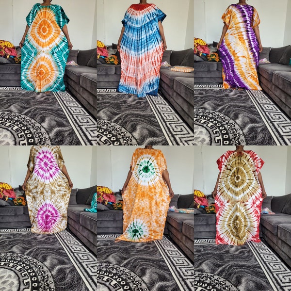 Robe longue, Robe maison, Robe batik, Robe africaine, Robe thioup