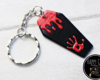 Coffin Keyring Novelty Gothic Acrylic Vampire Keychain, Halloween Accessories, Gothic Gifts, Witchy keyrings