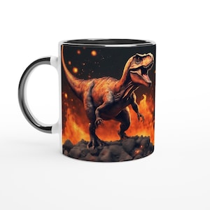 T-Rex Volcanic Rock Ceramic Mug - Dinosaur Gift