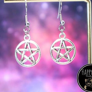 Gothic Pentagram Star Earrings: Stainless Steel Celestial Jewelry