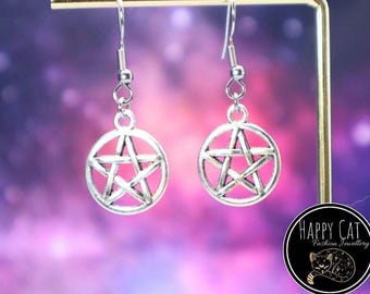 Gothic Pentagram Star Earrings: Stainless Steel Celestial Jewelry