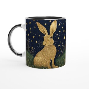 Celestial Rabbit-mugg: Häxig måne och stjärnor i keramik (313 ml)