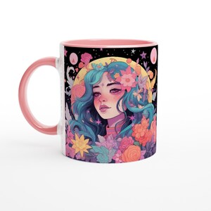 Witchy Floral Print Coffee Mug: Boho Gothic Decor