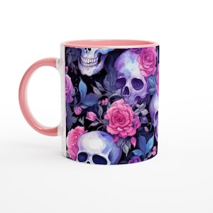 Skull and Roses Gothic Mug, Gothic Gifts for Her, Witchy Things