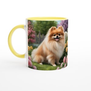 Taza de cerámica de 11 oz con diseño de Pomerania, regalos de Pomerania, regalos para amantes de los perros