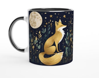 Ceramiczny kubek Celestial Fox: Czarodziejski kubek do kawy dla miłośników lisów