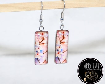 Japanese Pink Blossom Earrings. Hypoallergenic Jewellery, Gifts for Her, Valentines Gifts, Letterbox Gift, Elegant earrings for her