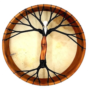 Viking Sjamanistische trommel "Tree of Life", Yggdrasil model "Kråte" (raaf)