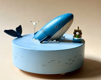 Wooden Whale Watching Music Box