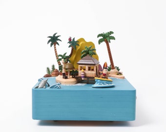 Sunshine Island Wooden Music Box