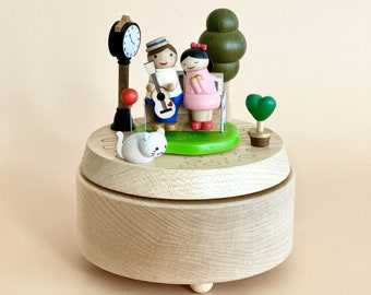 Love in the Park (Canon in D) Wooden Music Box