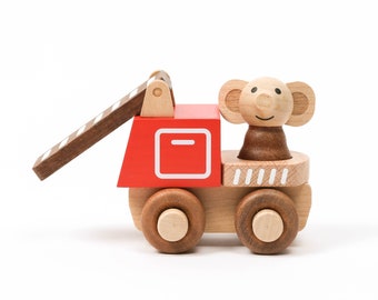 Wooden Block - Elephant Car