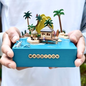 Sunshine Island Wooden Music Box Add Personalization