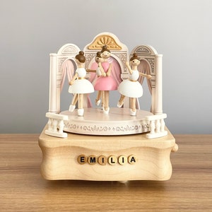 Wooden Ballerina Music Box Add Personalization