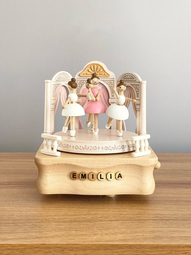 Wooden Ballerina Music Box Add Personalization