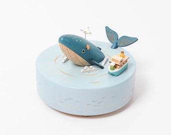 Wooden Whale Watching Music Box