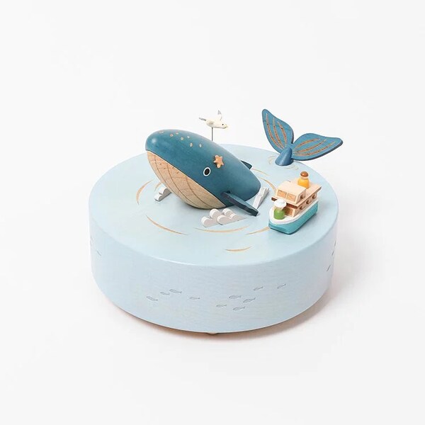 Wooden Whale Watching Music Box