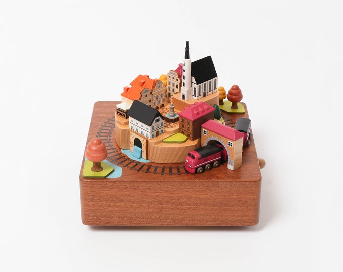Wooden Autumn Train Music Box Etsy