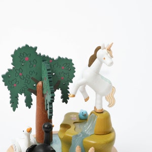 Unicorn and Swans Wooden Music Box image 5