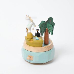 Unicorn and Swans Wooden Music Box image 4