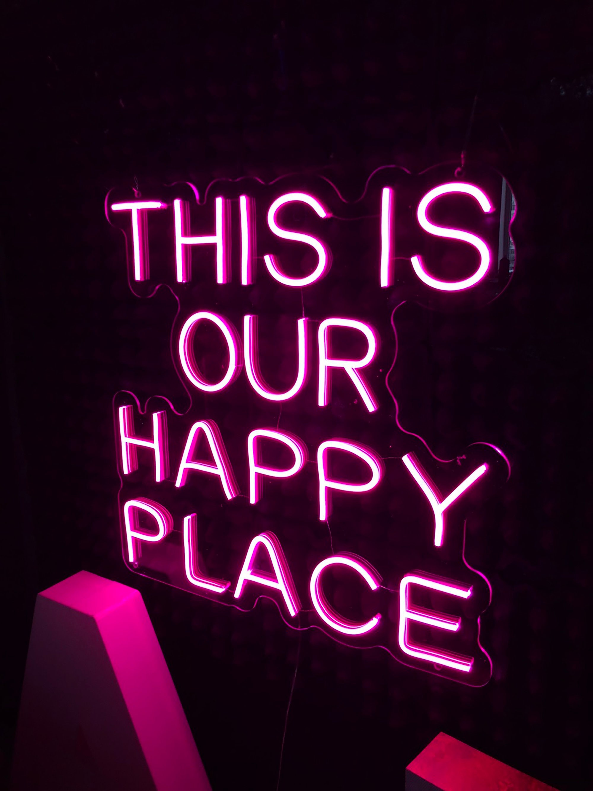 This Is Our Happy Place Sign Wall Decor for Home Neon Sign Etsy