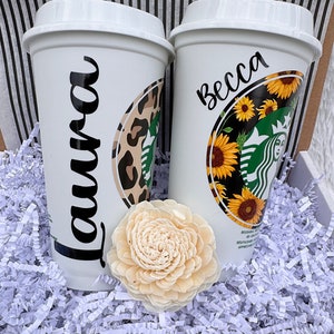 Deluxe Starbucks Coffee Gift Box, Coffee Lover, Coffee Addict, Personalized Reusable Cup, Thinking of you, Birthday Gift, Gift Basket image 4