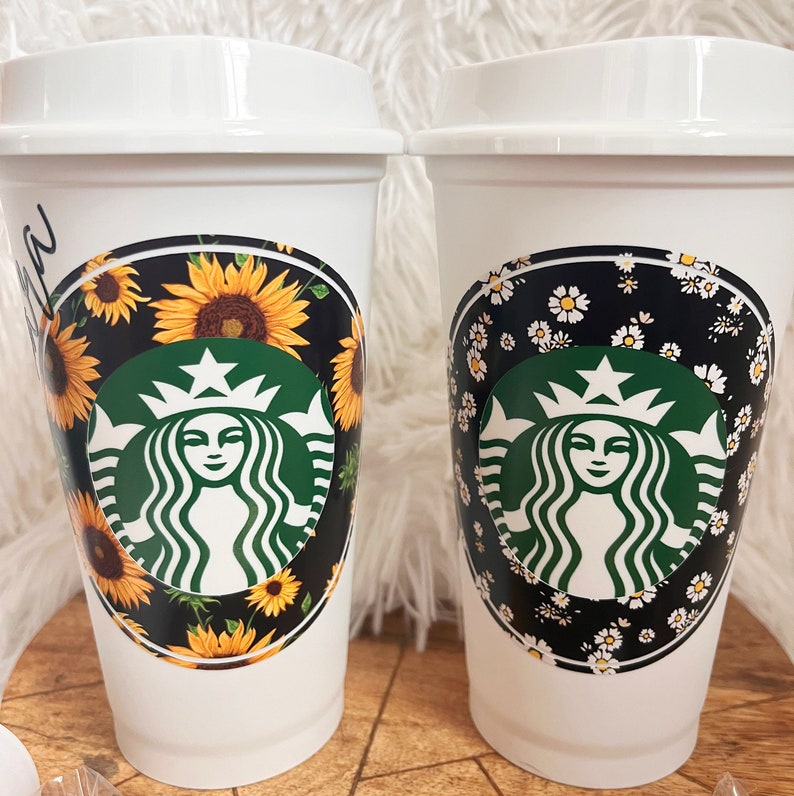 Caja de regalo de café Starbucks Deluxe de girasol, Amante del café, Adicto al café, Taza reutilizable personalizada, Pensando en ti, Regalo de cumpleaños imagen 7