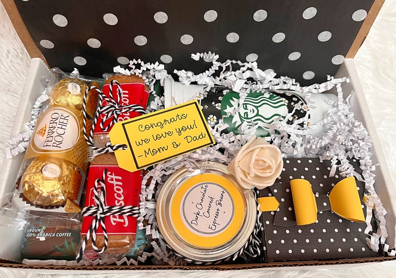 Caja de regalo de café Starbucks Deluxe de girasol, Amante del café, Adicto al café, Taza reutilizable personalizada, Pensando en ti, Regalo de cumpleaños imagen 9