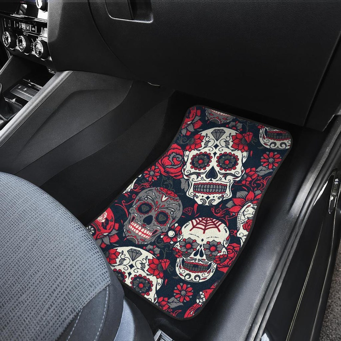 Personalized Car Mats Art Sugar Skull Car Floor Mats