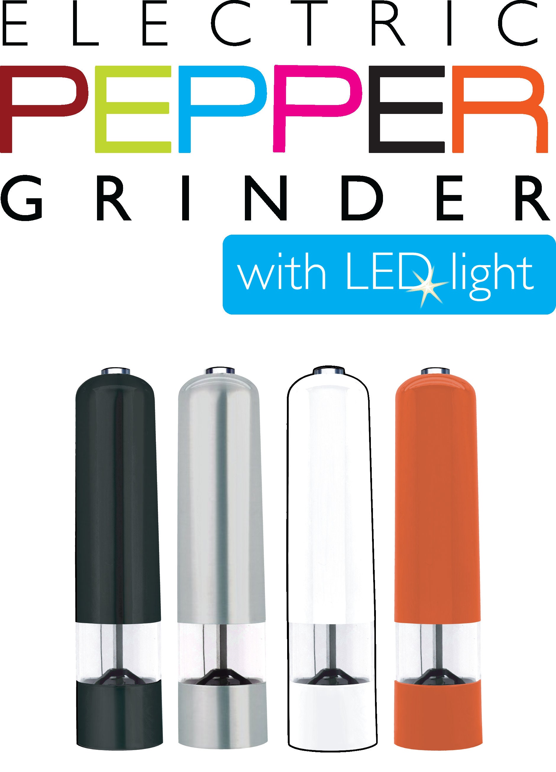 Electric pepper grinder pack of 2 with LED light Etsy
