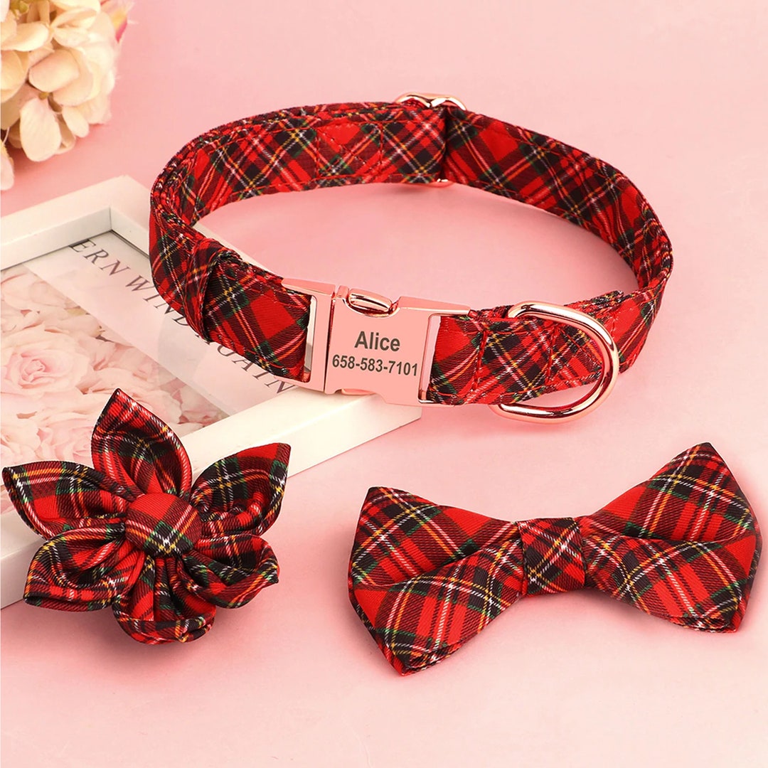 Stormy Kromer Dog Collar in Red/Black Plaid main image 1