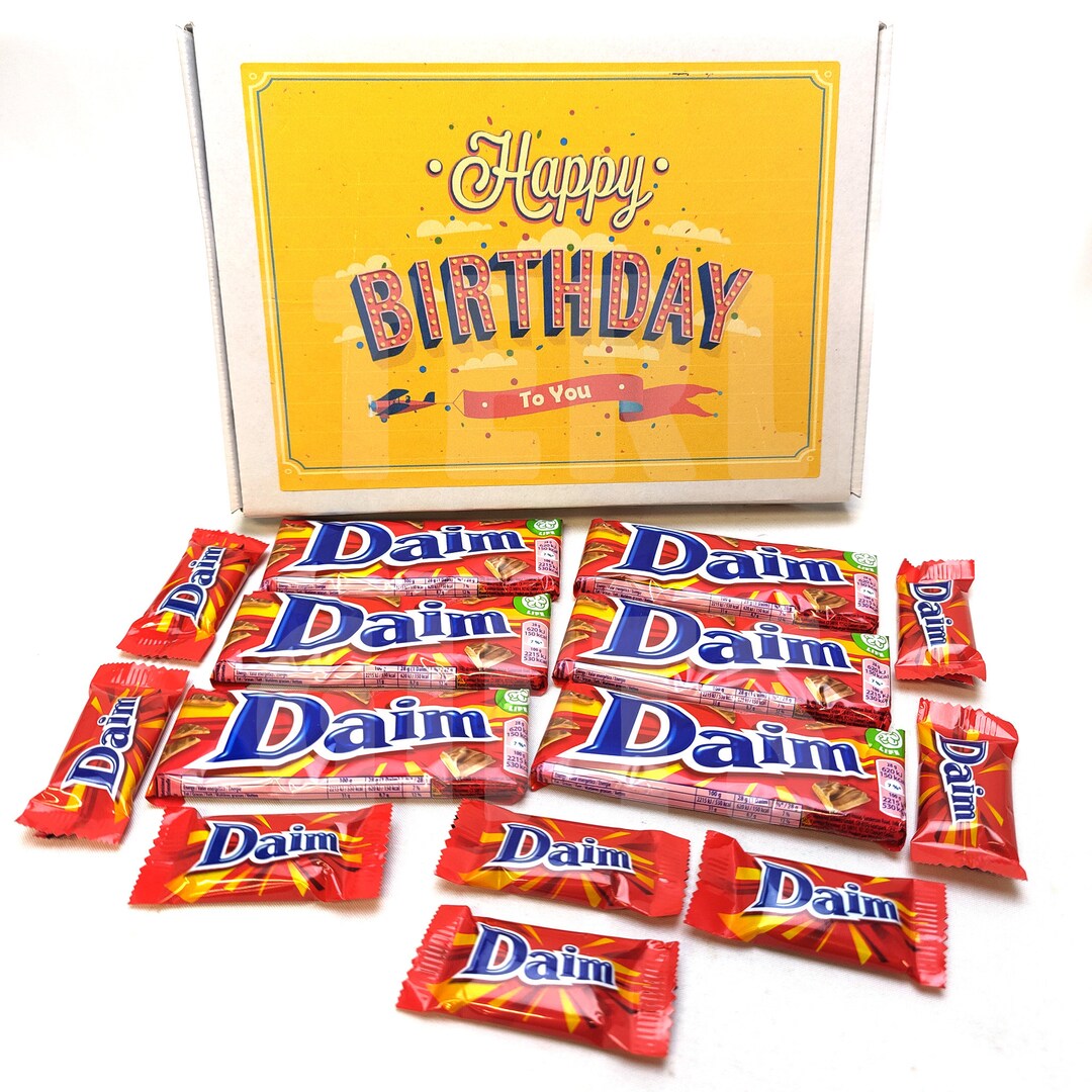 Daim Chocolate Happy Birthday Treat Box Daim Bars and Minis Perfect