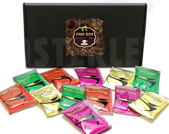 CHAI BOX - Assorted Selection of Royal Chai - Premium Instant Tea - 4 Flavours - Indian Tea