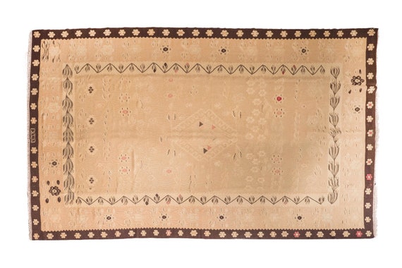 8'1''x12'Milky BrownColor Vintage Turkish Wool Rug,Anatolian Handmade AreaRug,Home Decor,Decorative Rug,Immigrant Rug,Nomadic Rug,Custom Rug