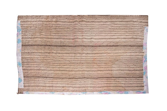 BROWN HANDWOVEN QUILT - Vintage Bed Quilt, Wool Fabric Quilt, Hippie Quilt, Winter Quilt, Washable Quilt, Quilt Pattern, 4'9''x6'3''