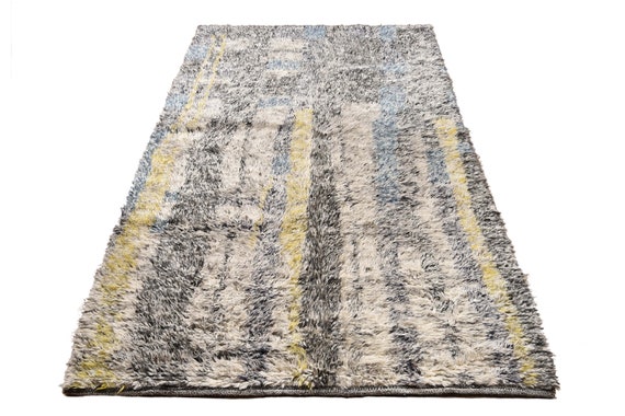 Very Diffrent Unique Moroccan Rug, 5'08''x 8'3''Faded Colorful Color Shaggy Rug,Bohemian Rustic Rug,Handmade area rug,Faded Rug,Living Room