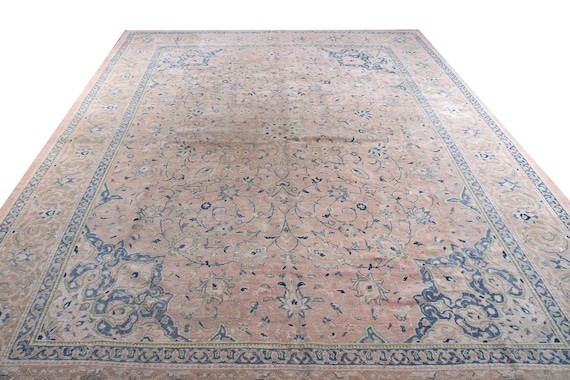 9'6" X 13'2''Vintage Rug,Faded Natural Colors Turkish Area Rug,Bedroom Rug,Neutral Rug,Living Room Rug,Boho Rug,Decorative Rug,Faded Rug,
