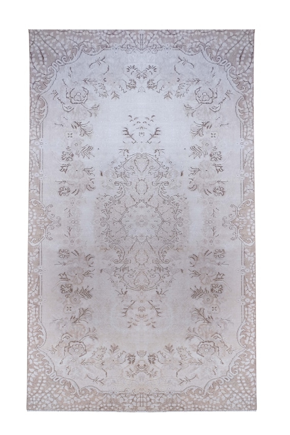 5'6" X 9'5'' Vintage Rug,Natural Beige Colors Turkish Area Rug,Bedroom Rug,Neutral Rug,Living Room Rug,Boho Rug,Decorative Rug,Faded Rug,