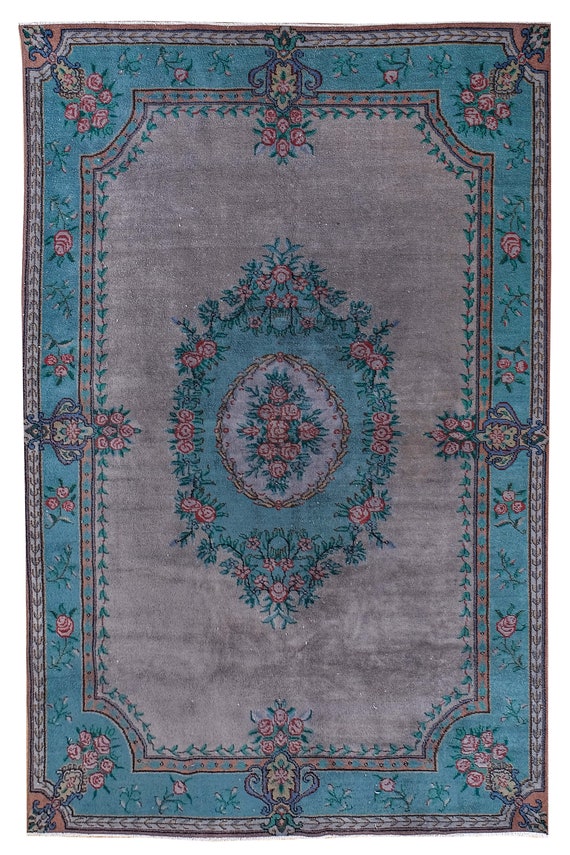6' X 9'3'' Vintage Rug,Faded Brown-Green Colors Turkish Area Rug,Bedroom Rug,Neutral Rug,Living Room Rug,Boho Rug,Decorative Rug,Faded