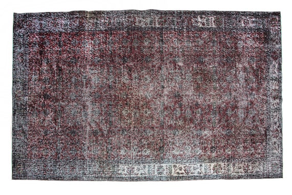5'4''x9'1''Red-Black Color Vintage Turkish Wool Rug,Anatolian Ottoman Handmade Area Rug,Home Decor,Decorative Rug,Nomadic Rug,Modern Rug,591